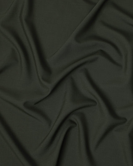 Bottle Green Premium Superfine Blended Wool Suiting Fabric, Elegant Solid Finish, Width 150 cms, Made in India-D26767