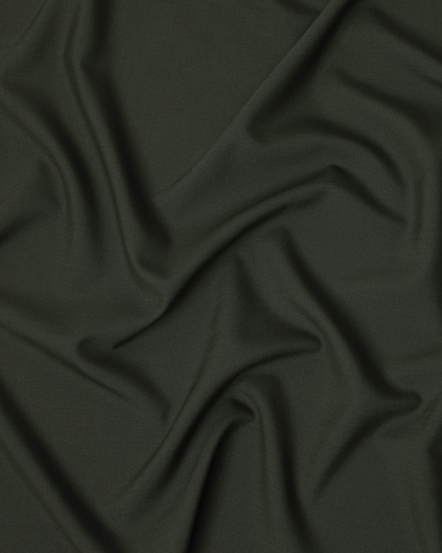 Bottle Green Premium Superfine Blended Wool Suiting Fabric, Elegant Solid Finish, Width 150 cms, Made in India-D26767