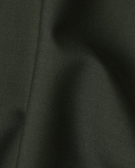 Bottle Green Premium Superfine Blended Wool Suiting Fabric, Elegant Solid Finish, Width 150 cms, Made in India-D26767