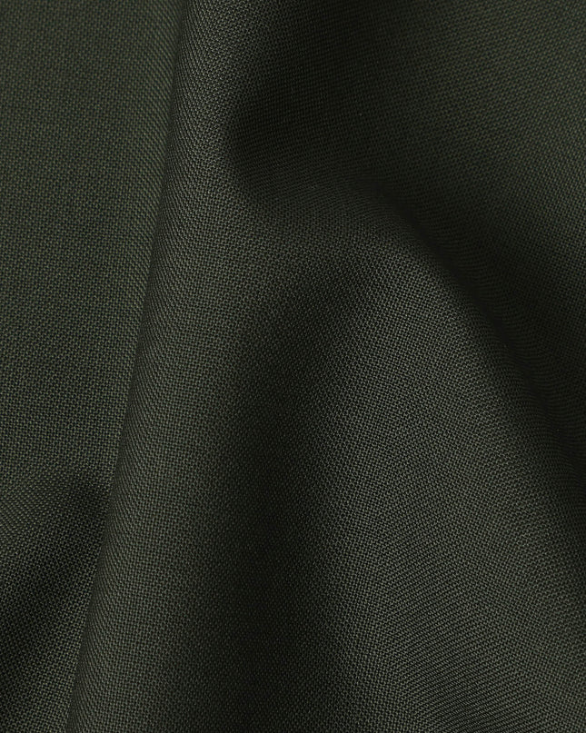 Bottle Green Premium Superfine Blended Wool Suiting Fabric, Elegant Solid Finish, Width 150 cms, Made in India-D26767