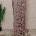 Dusty Rose Premium French Metallic Chantilly Lace Saree with Stone Work, 5.5 Mtrs Length, 110 Cms Width, Made in France-D27131 Regal Fabrics