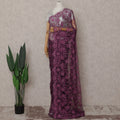 Magenta Purple Stone Embellished Chantilly Lace Saree