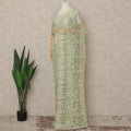 Sage Green Stone Embellished Chantilly Lace Saree