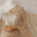 Antique Gold Stone Embellished Chantilly Lace Saree