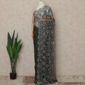 Black Silver Premium French Chantilly Saree Lace With Stone Work 110 Cms Width 5.5 Meters Piece From France-D27701