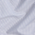 White Blue Windowpane Check 100% Cotton Shirting Fabric 150 Cms Width Made in India-D26625