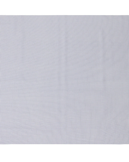 White Blue Windowpane Check 100% Cotton Shirting Fabric 150 Cms Width Made in India-D26625