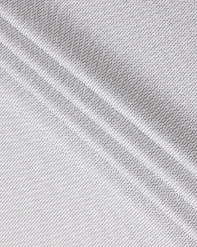Grey Small Check 100% Cotton Shirting Fabric with Micro Grid Design, 150 Cms Width, India-D26624