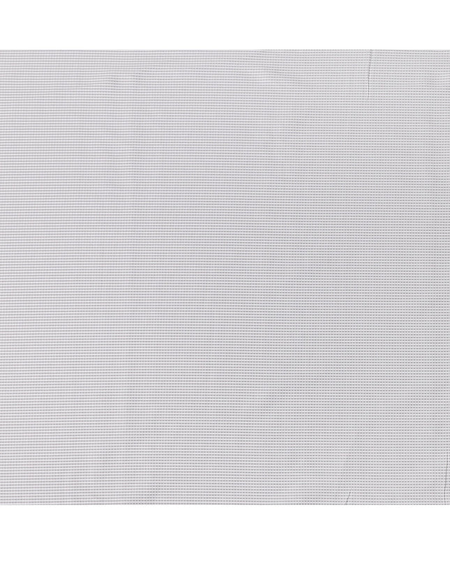 Grey Small Check 100% Cotton Shirting Fabric with Micro Grid Design, 150 Cms Width, India-D26624