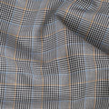 Black, White & Blue Glen Check Pattern 100% Cotton Shirting Fabric, Classic Multi-Color Checked Design, 150 cms Width, Origin India-D26621