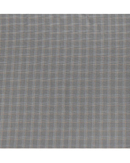 Black, White & Blue Glen Check Pattern 100% Cotton Shirting Fabric, Classic Multi-Color Checked Design, 150 cms Width, Origin India-D26621