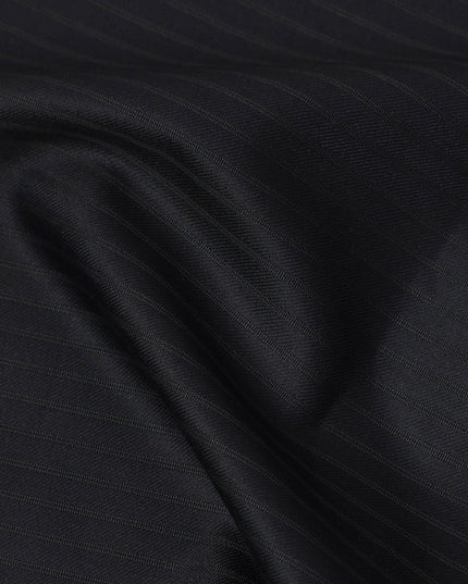 Navy Blue Super Fine All Wool Suiting Fabric, 150 cm Width, 4.0 Mtrs Piece, Premium Italian Cloth by Ermenegildo Zegna, Made in Italy-D26797