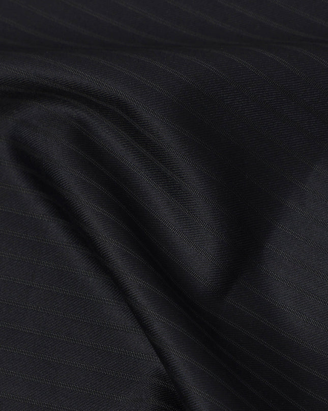 Navy Blue Super Fine All Wool Suiting Fabric, 150 cm Width, 4.0 Mtrs Piece, Premium Italian Cloth by Ermenegildo Zegna, Made in Italy-D26797