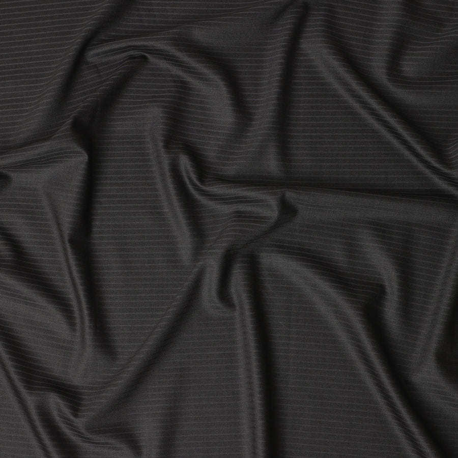 Super 180 Black Italian Wool Suiting Fabric 150cm