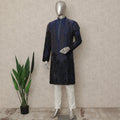 Blue Silk Men's Kurta Pajama - D29297