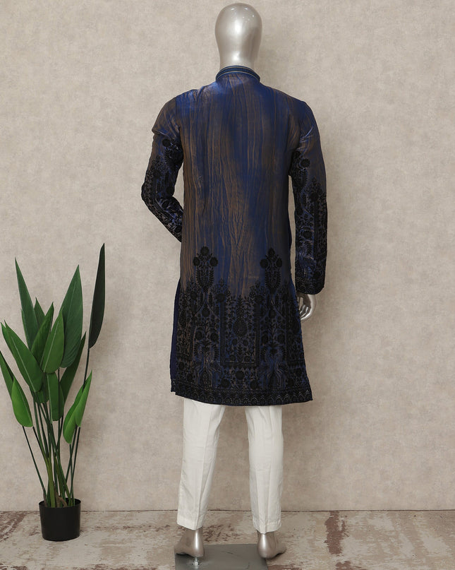 Blue Silk Men's Kurta Pajama - D29297