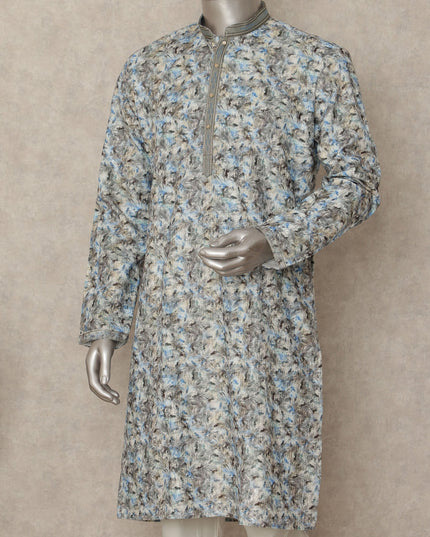Multicolor Velvet Kurta Pyjama Set for Men