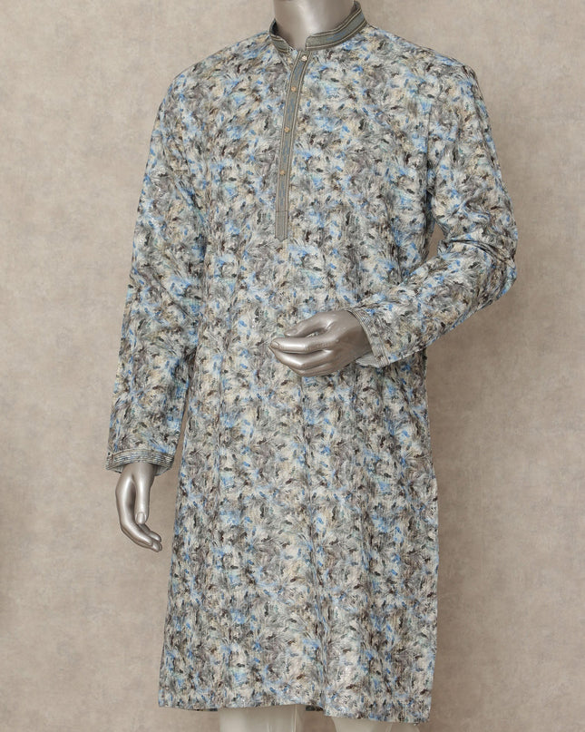 Multicolor Velvet Kurta Pyjama Set for Men