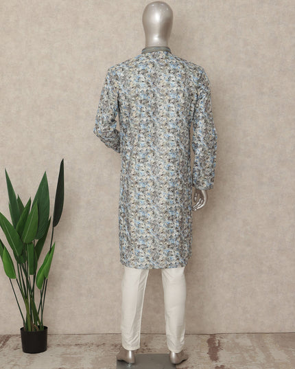 Multicolor Velvet Kurta Pyjama Set for Men