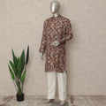 Warm Brown Cotton Silk Kurta Pyjama Set Men