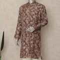 Warm Brown Cotton Silk Kurta Pyjama Set Men
