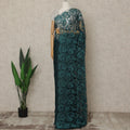 Teal Green Premium French 2-Tone Chantilly Saree Lace, 5.5 Mtrs Length, 110 Cms Width, Crafted in France-Blouse Not Included-D26705