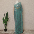 Sea Green Premium French 2 Tone Chantilly Saree Lace 5.5 Mtrs Length 110 Cms Width Designer Net Fabric Made In France, Blouse Not Included-D28115