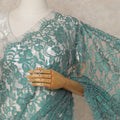 Sea Green Premium French 2 Tone Chantilly Saree Lace 5.5 Mtrs Length 110 Cms Width Designer Net Fabric Made In France, Blouse Not Included-D28115