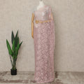 Blush Rose Premium French 2-Tone Chantilly Lace Saree, 5.5 Mtrs Length, 110 Cms Width, Crafted in France-Blouse Not Included-D26697