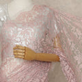 Blush Rose Premium French 2-Tone Chantilly Lace Saree, 5.5 Mtrs Length, 110 Cms Width, Crafted in France-Blouse Not Included-D26697