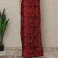 Crimson Red Premium French 2-Tone Chantilly Lace Saree, 5.5 Mtrs Length, 110 Cms Width, Crafted in France-Blouse Not Included-D26698