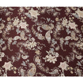 Maroon Multicolor Floral Paisley Print Premium Pure Silk Satin Fabric, 110 cm Width, Intricate Designer Pattern, Origin: South Korea-D26814