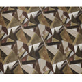 Brown Beige Abstract Geometric Print Premium Pure Silk Satin Fabric, 110 cm Width, Contemporary Artistic Pattern, Origin: South Korea-D26817