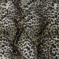 Brown Black Leopard Print Premium Pure Silk Satin Fabric, 110 cm Width, Bold Animal Skin Design, Origin: South Korea-D26811