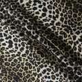 Brown Black Leopard Print Premium Pure Silk Satin Fabric, 110 cm Width, Bold Animal Skin Design, Origin: South Korea-D26811