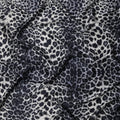 Black Grey Leopard Print Premium Pure Silk Satin Fabric, 110 cm Width, Bold Animal Skin Design, Origin: South Korea-D26812