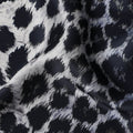 Black Grey Leopard Print Premium Pure Silk Satin Fabric, 110 cm Width, Bold Animal Skin Design, Origin: South Korea-D26812