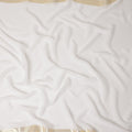 White Wrinkle Silk Chiffon Fabric with Golden Border Stripe Lightweight Sheer Textured Fabric for Sarees Dresses Dupattas and Crafts 110 Cms Wide South Korea Origin-D27660