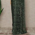 Deep Forest Green Black Premium French 2 Tone Chantilly Saree Lace Fabric 5.5 Meters x 110 Cms Width Elegant Floral Net Material From France Unstitched Blouse Not Included-D28152