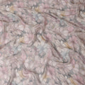 Soft Dove Grey Floral Viscose Digital Print Fabric 110cm