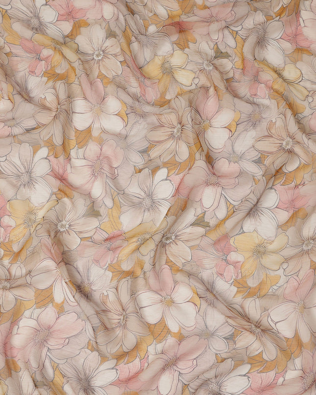 Beige Polyester Chiffon Fabric 110cm | Regal Fabrics