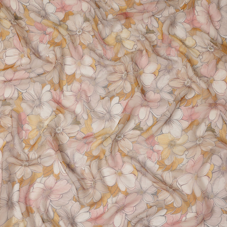 Beige Polyester Chiffon Fabric 110cm | Regal Fabrics