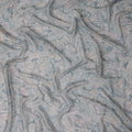 Powder Blue Paisley Viscose Digital Print Fabric 110cm