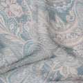 Powder Blue Paisley Viscose Digital Print Fabric 110cm