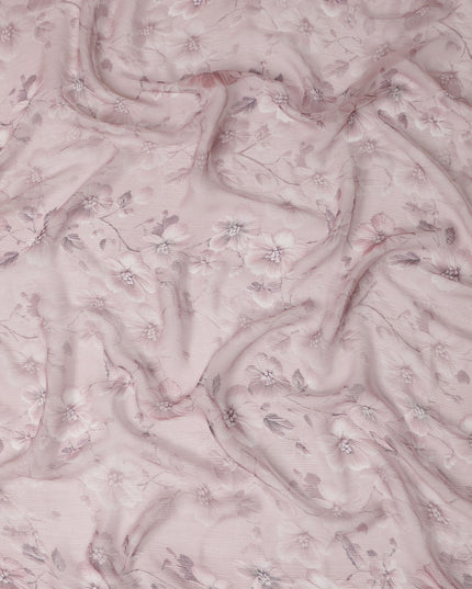 Blush Pink Self Viscose Digital Print Fabric 110cm