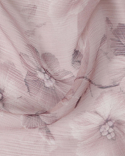 Blush Pink Self Viscose Digital Print Fabric 110cm