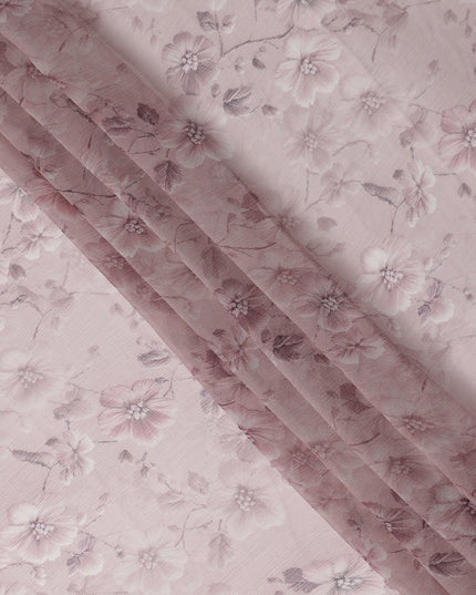 Blush Pink Self Viscose Digital Print Fabric 110cm
