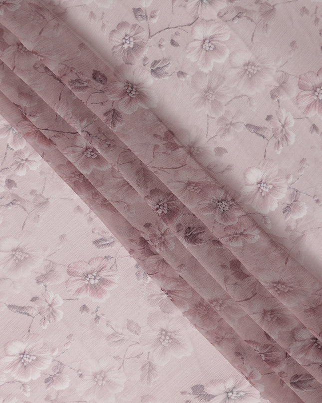 Blush Pink Self Viscose Digital Print Fabric 110cm