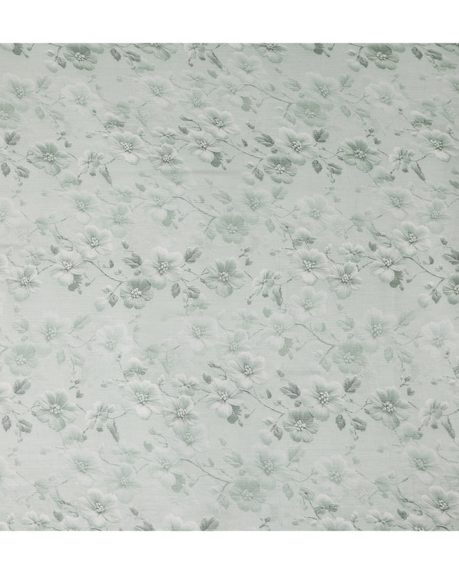 Sage Mint Green Floral Viscose Digital Print Fabric 110cm