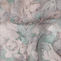 Muted Sage Green Floral Viscose Digital Print Fabric 110cm